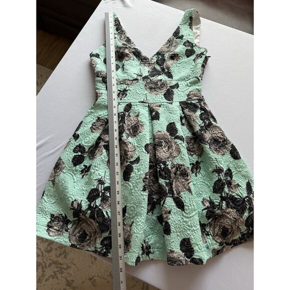Topshop Women's 6 Retro Formal Jacquard Floral Bow Mini Dress Party Homecoming - Picture 10 of 13